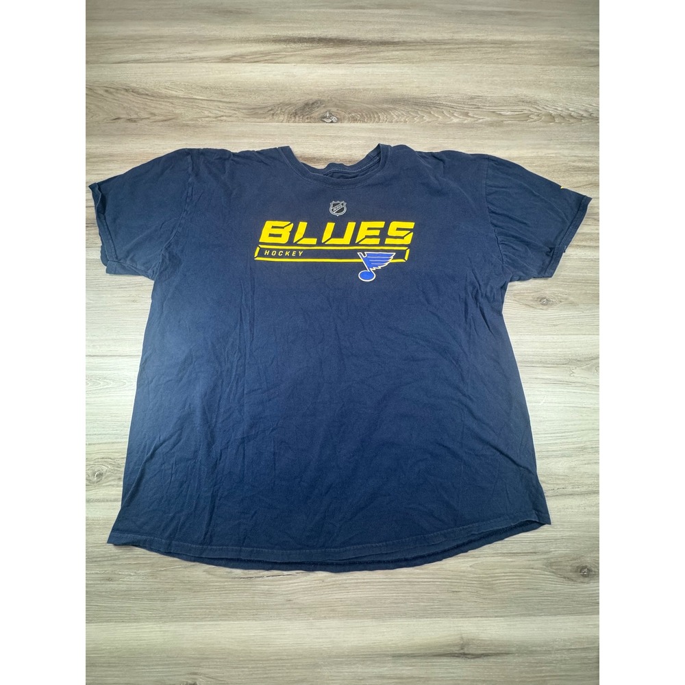 Fanatics St‎ Louis Blues NHL Hockey T-Shirt Mens 3XL Navy Blue Short Sleeve